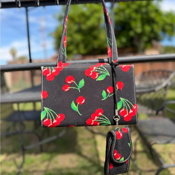 Othr Black Tote with Red Cherry Print - Picture 5 of 6